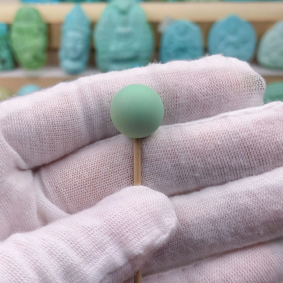 未镶嵌绿松石珠宝奇石13.1mm