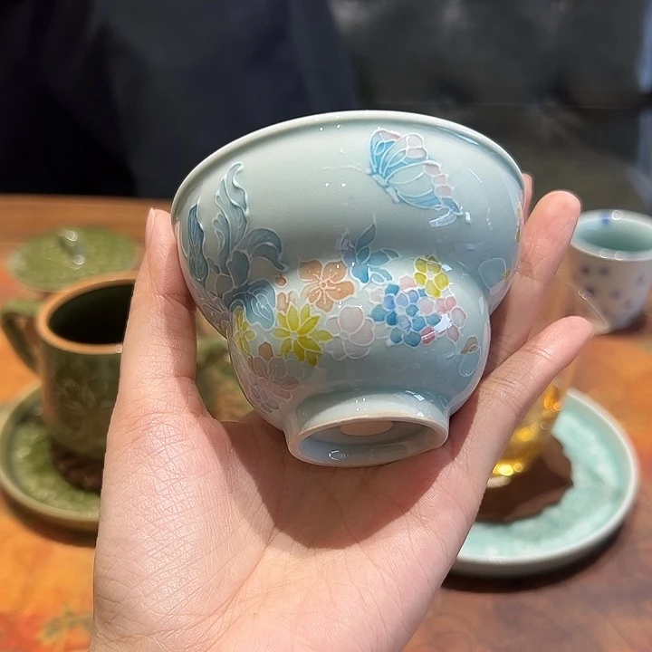 龙泉云间青瓷小米茶器