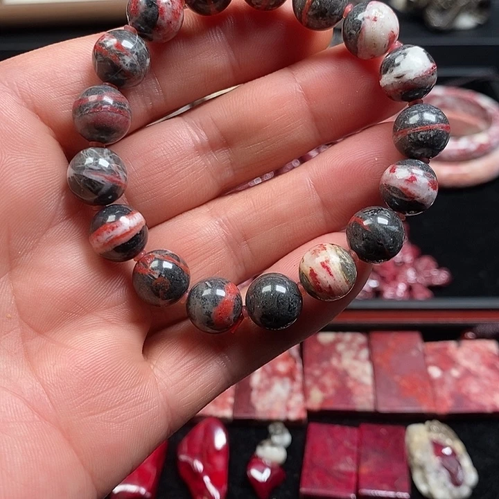 天然辰砂天然朱砂一线天 11.5mm