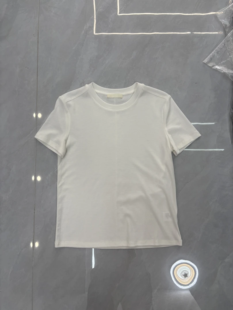 519090【蝶谷】圆领纯色百搭T恤