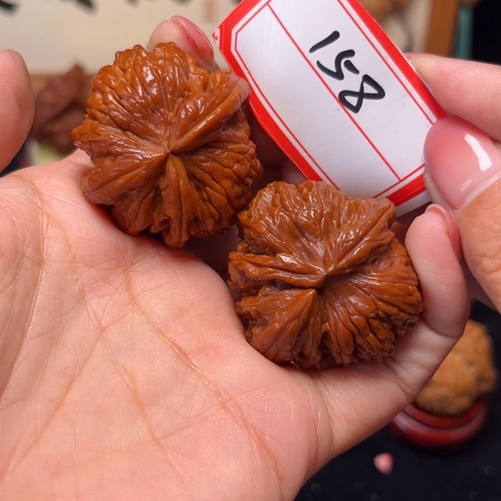 祝***心手串文玩核桃37.5全品白狮子犀牛角158