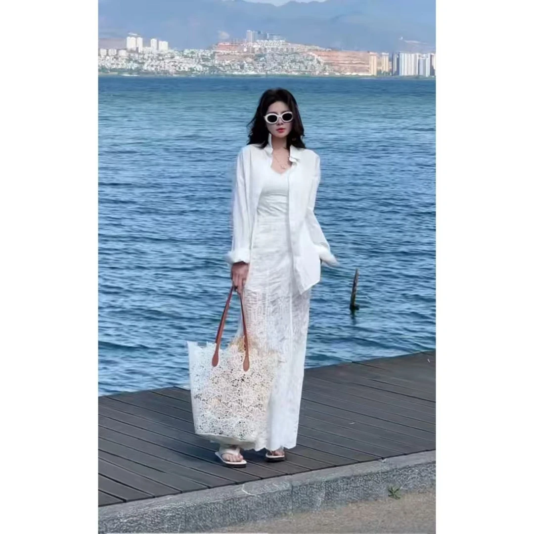 DACPAN-“光年独白”清冷绣花半身裙 后面拉链 2025/盼·PP 7862