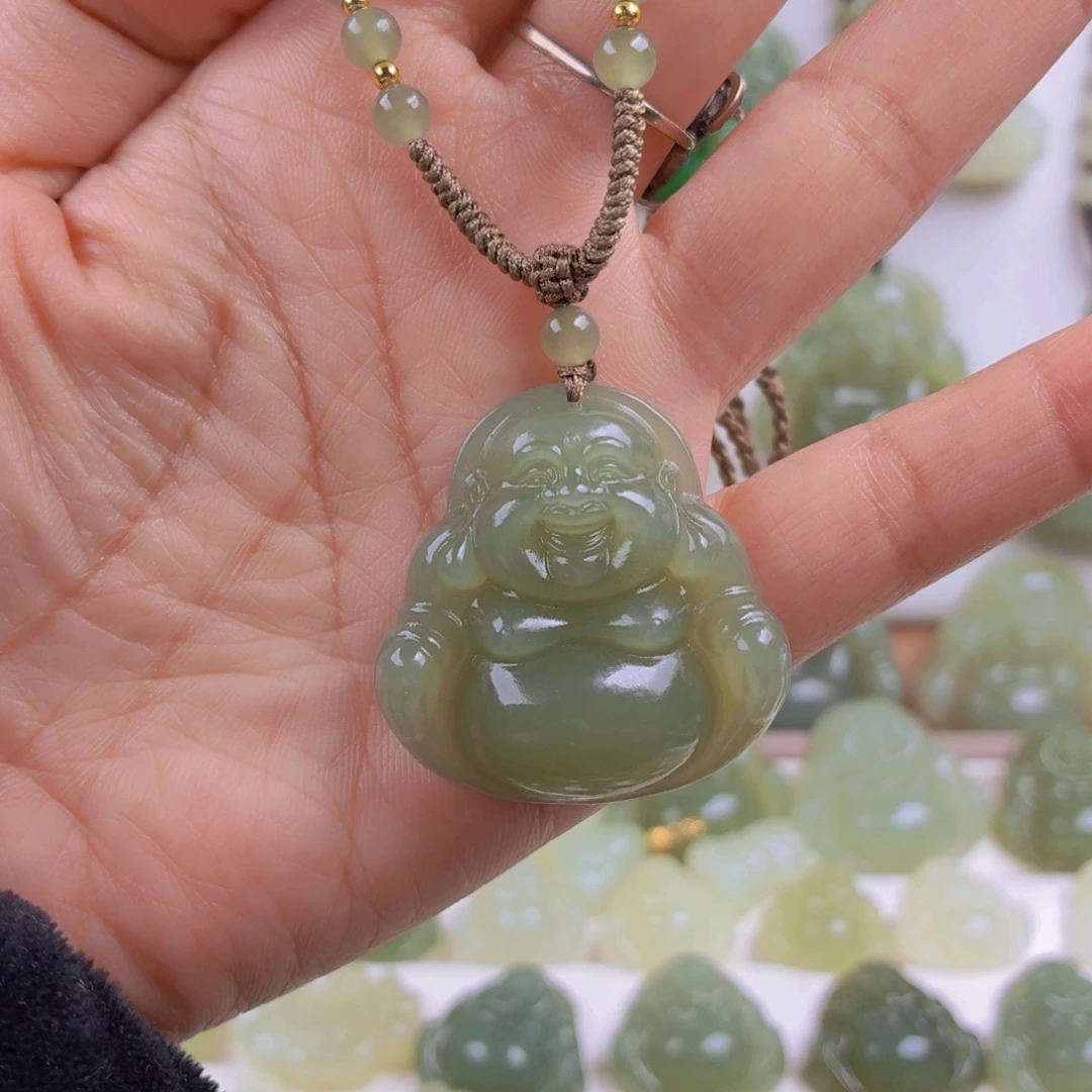 和田玉未镶嵌挂件35尺寸的佛公