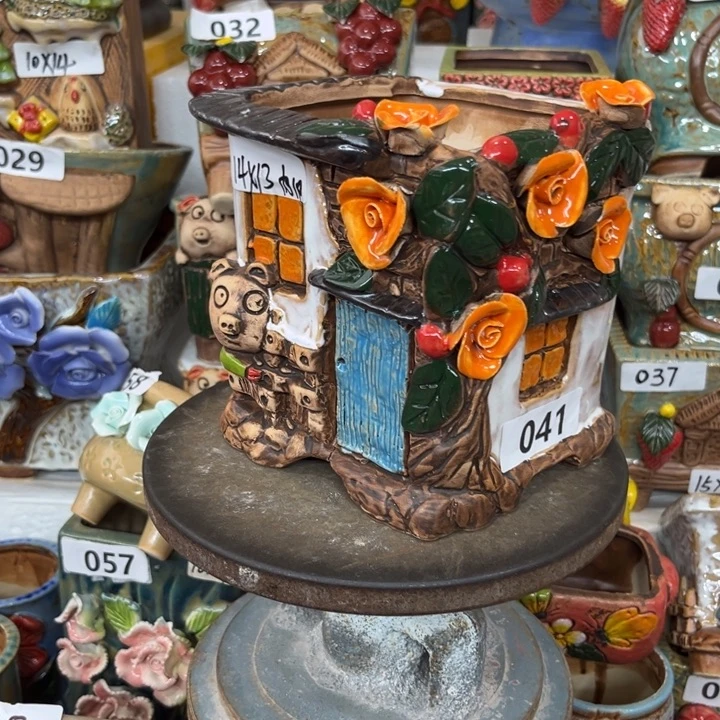 紫砂花盆粗陶材质多肉花盆