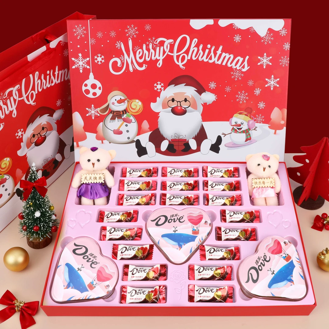 德芙巧克力圣诞节快乐高档礼品糖果礼盒送男女老师批发幼儿园团购