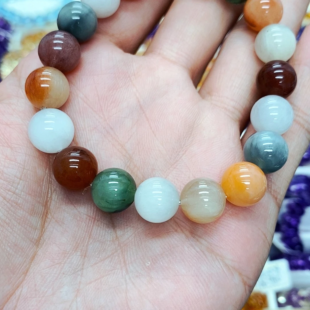 未镶嵌手串水晶彩兔毛