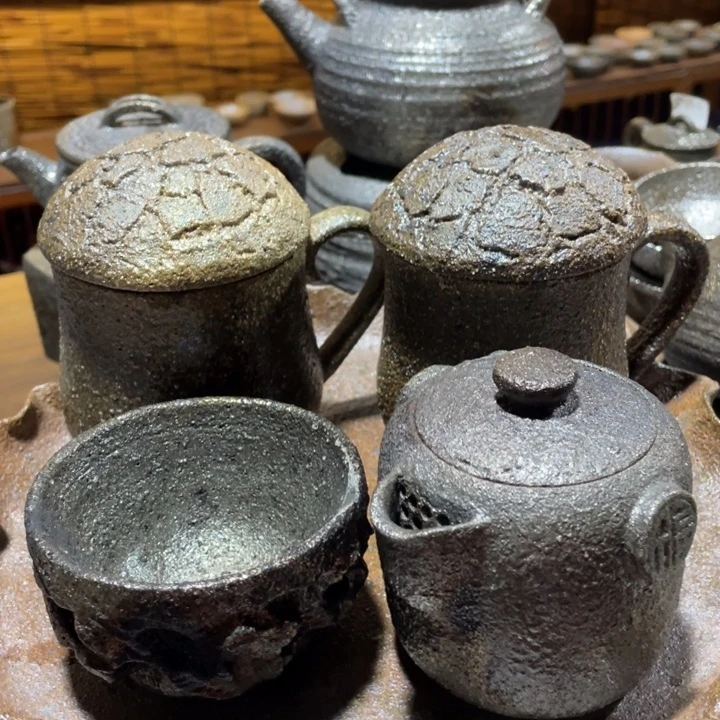 黑砂茶道器具4件套