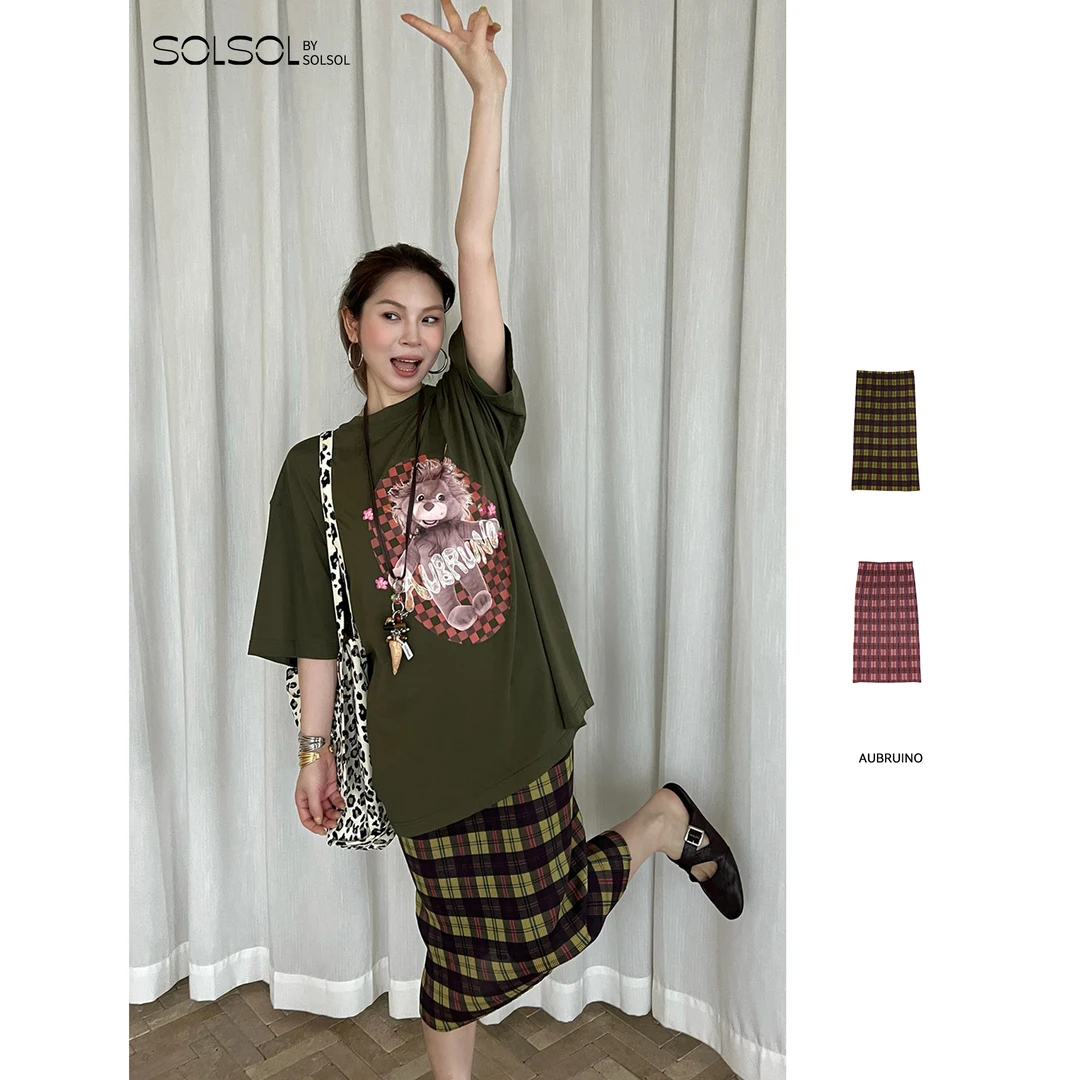 AUBRUINO小众设计师品牌25春夏印花压褶半裙SOLSOL买手店