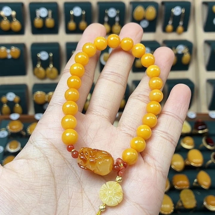 琥珀未镶嵌手链精品手串