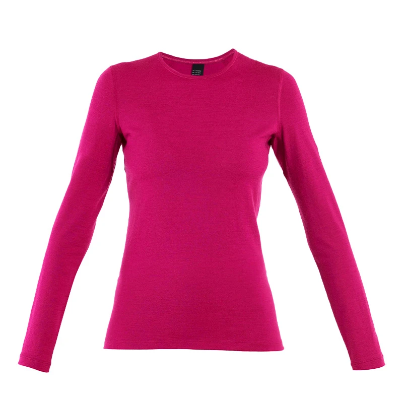 USHAN系列100%美利奴羊毛速干衣女户外保暖打底长袖滑雪登山徒步T