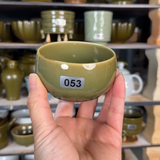 杯053号新釉水葱绿色禅定杯体验