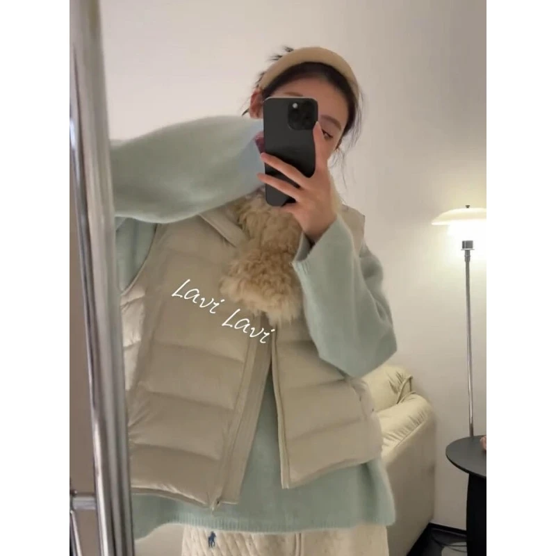 MARIE.COCO2025秋冬韩系排骨马甲外套内搭针织衫百搭休闲裤套装