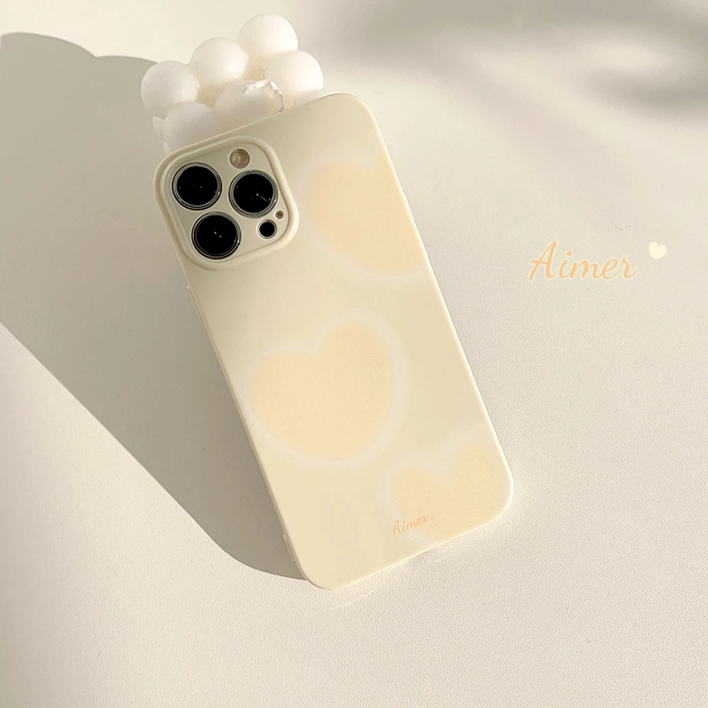 奶黄爱心~ins风晕染适用iPhone13pro max苹果14手机壳16新款15日