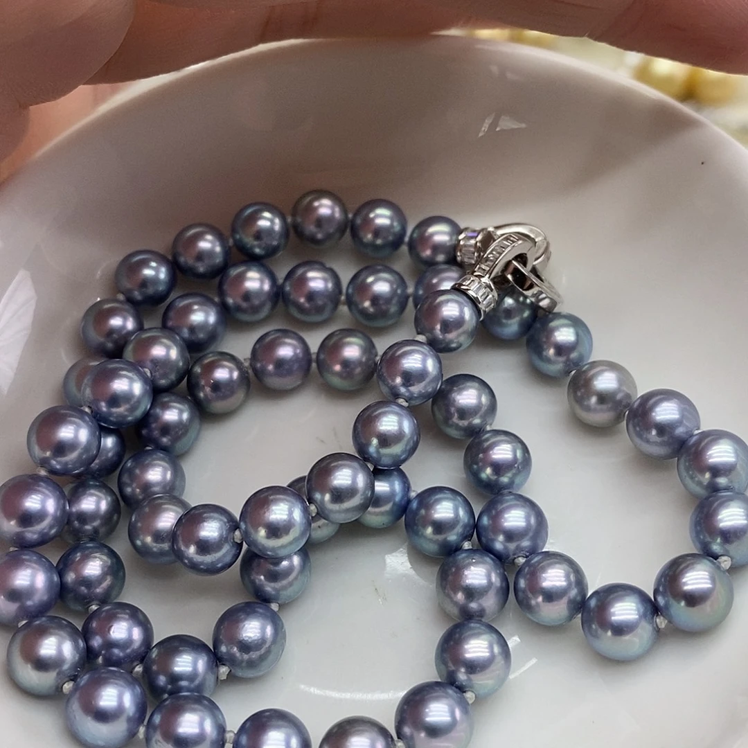 项链银S925镶嵌海水珍珠