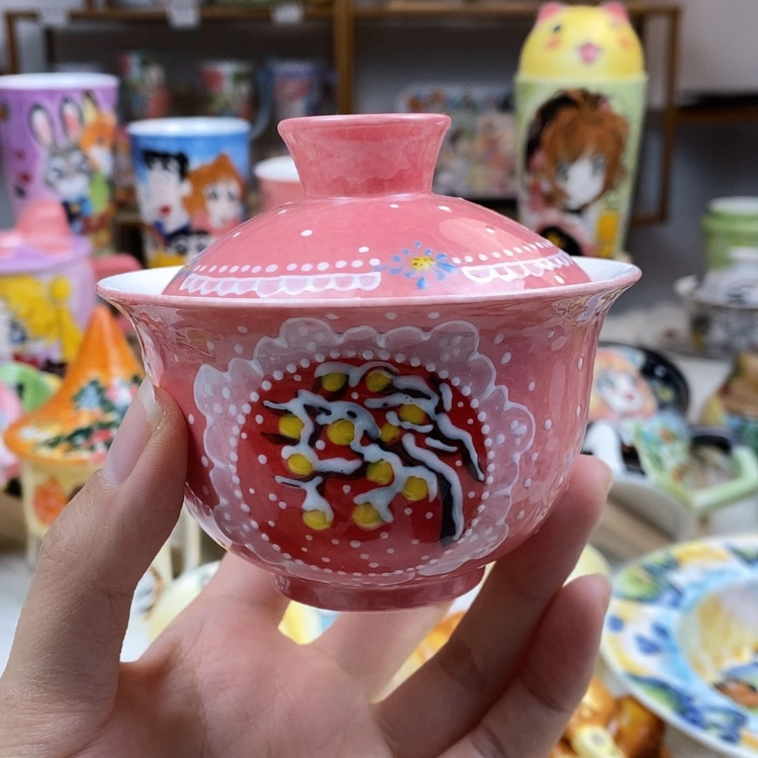 瓷片董董文创手绘陶瓷