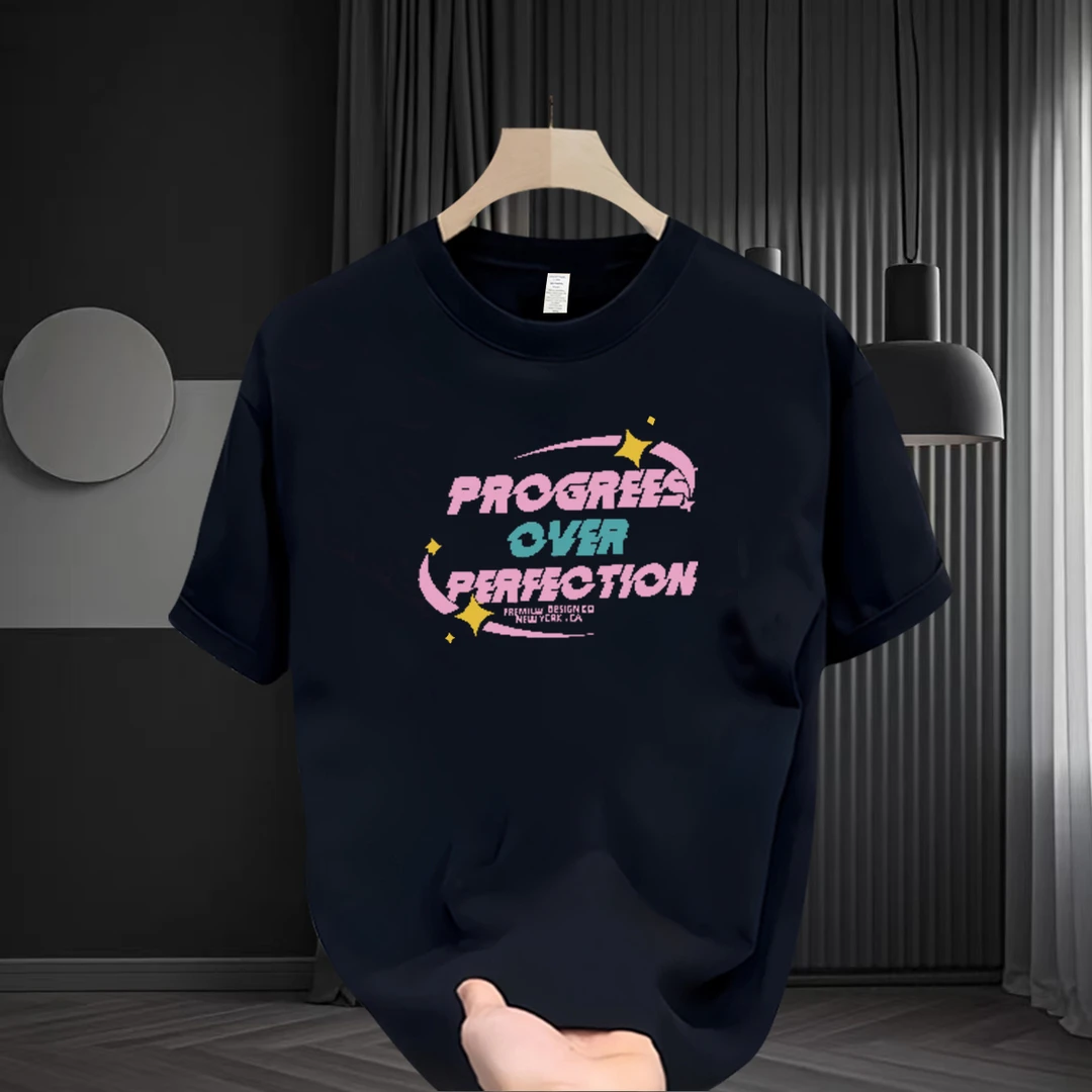 潮牌2026夏重磅纯棉T恤短袖男时尚休闲百搭宽松圆领印花舒适上衣