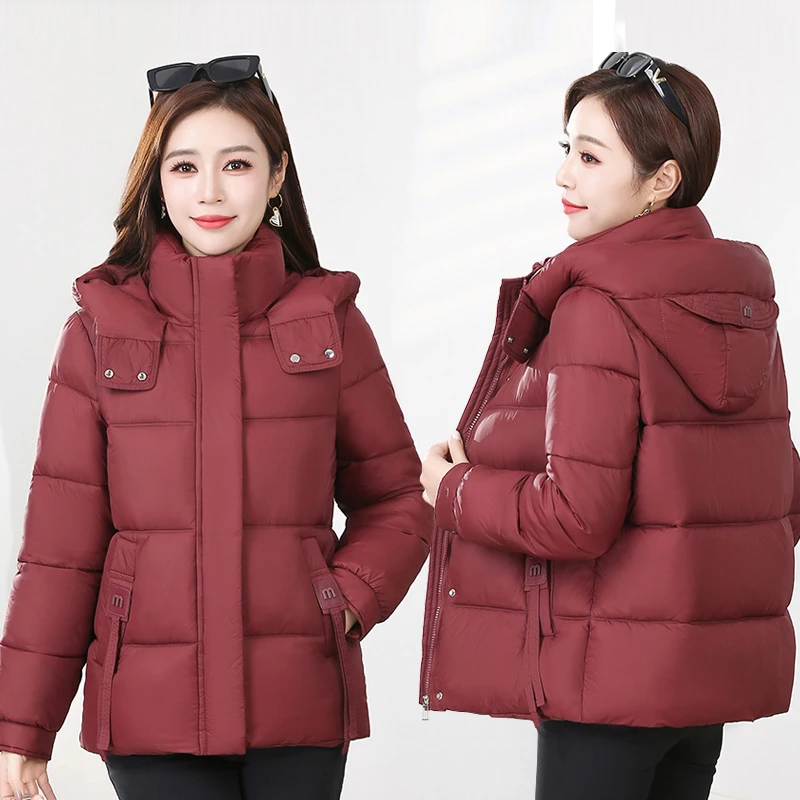 韩版百搭连帽棉衣棉服女装2025冬季新款洋气减龄加厚保暖棉袄外套