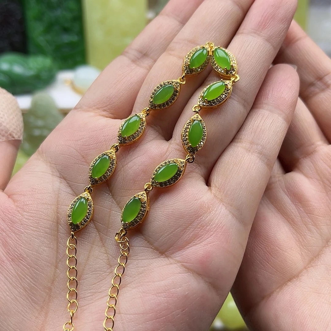 手链银S925镶嵌和田玉