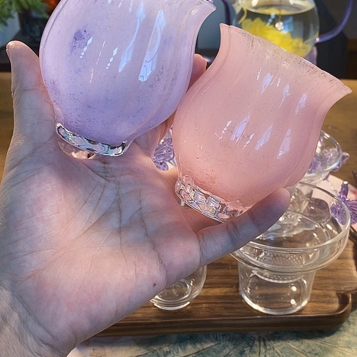 Z***惜琉璃水仙杯粉紫色各2个