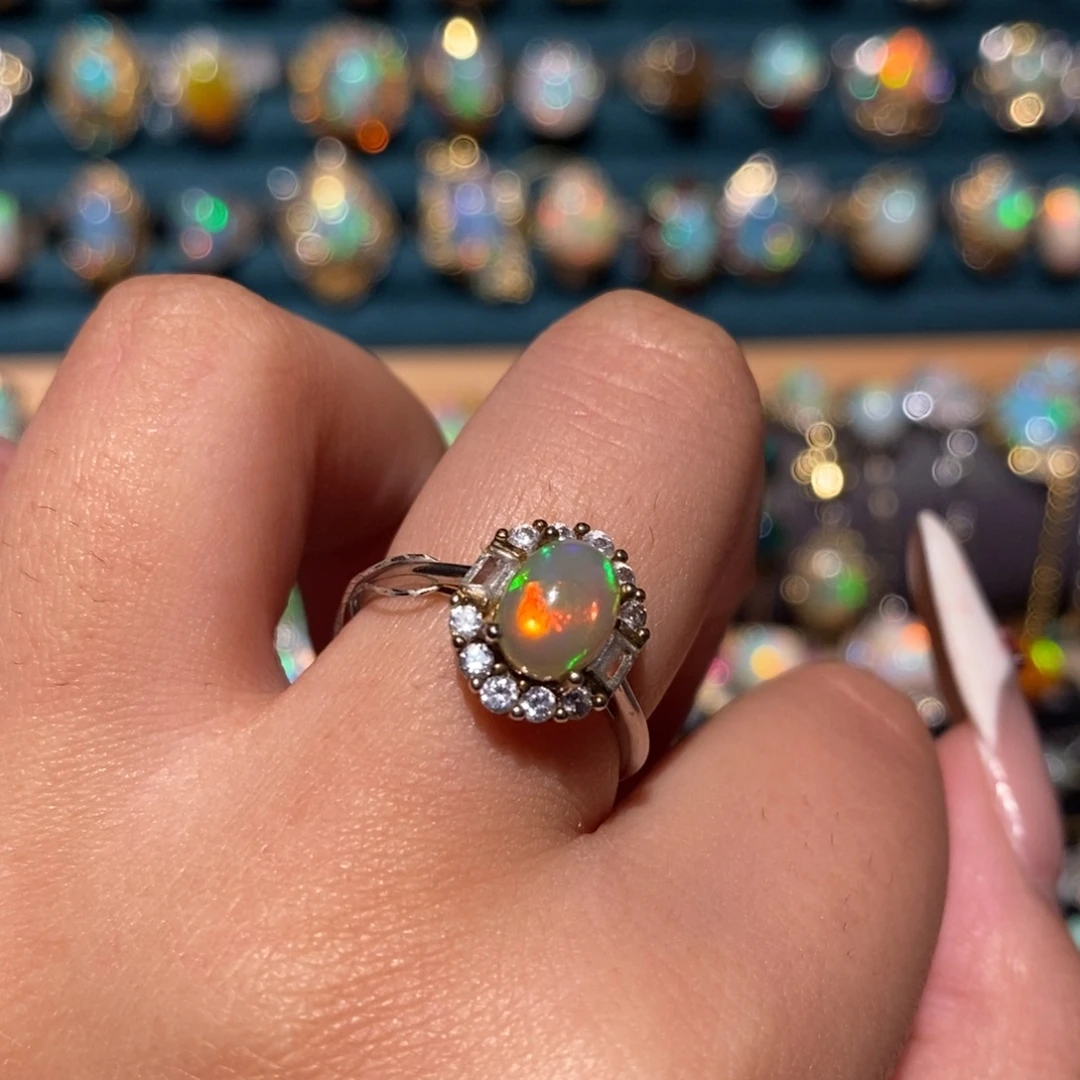 ***ㅤ欧泊银S925镶嵌戒指