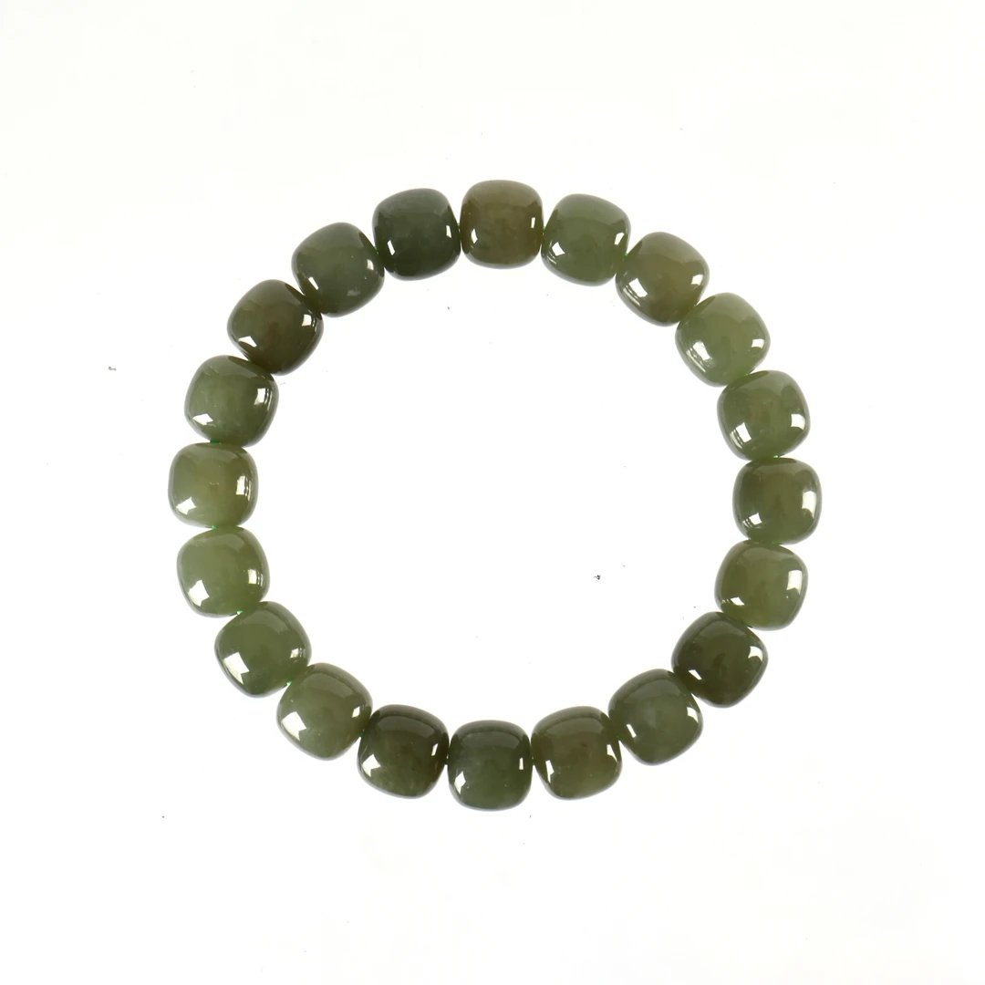 湖水绿老型珠手串男女款和田玉手链