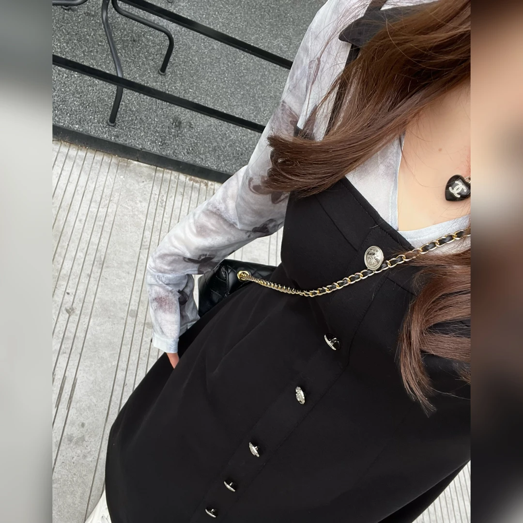 楠序源子【雾里看花】微胖女装 2025年秋装新品休闲连衣裙YZ35208