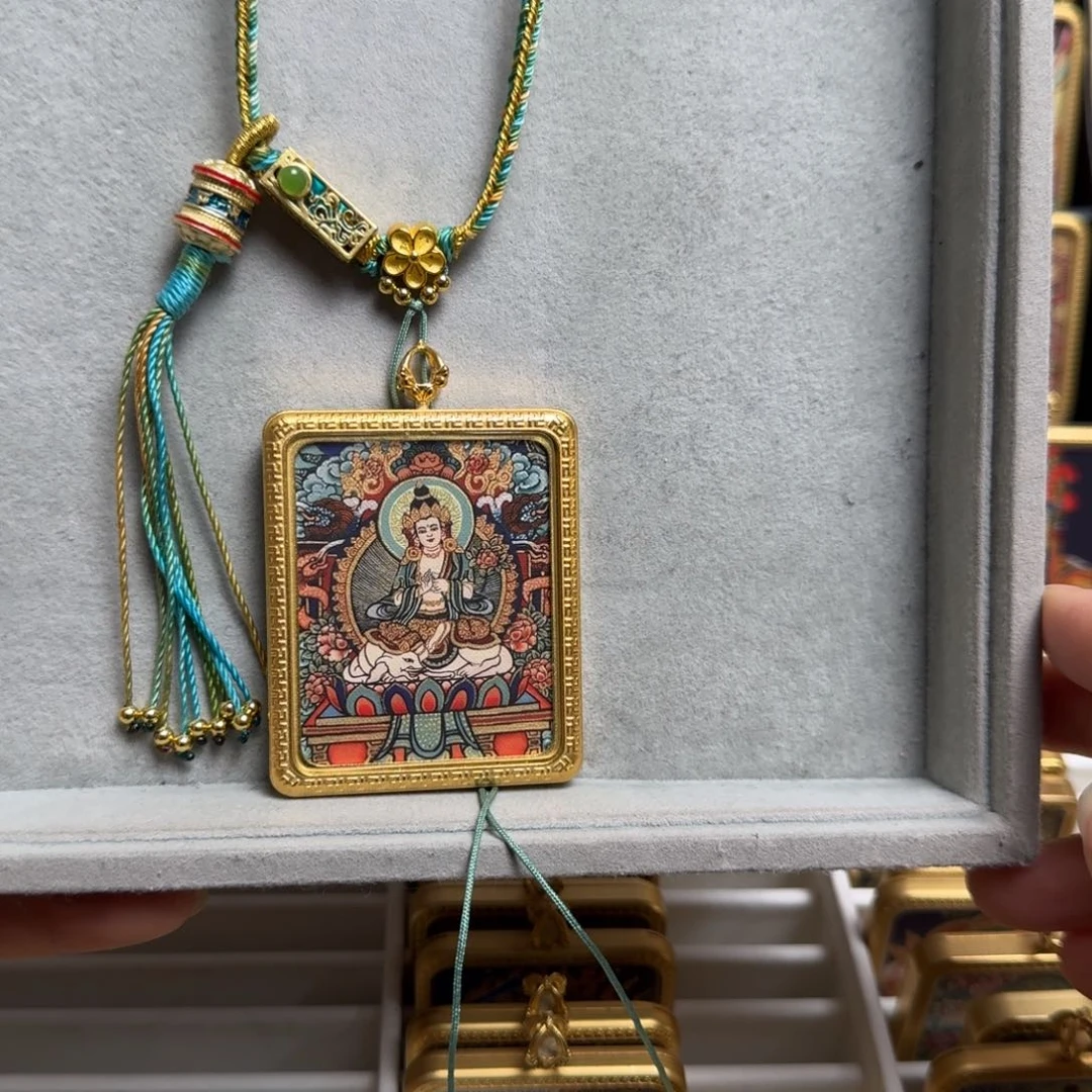 吊坠.****.单面普贤铜壳一号绳