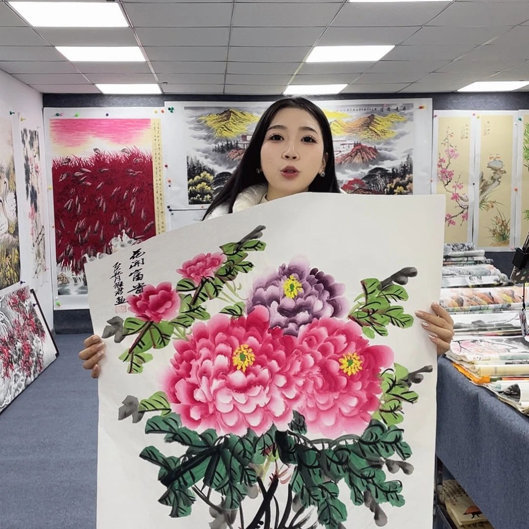 国画国画作品小姐姐放漏…