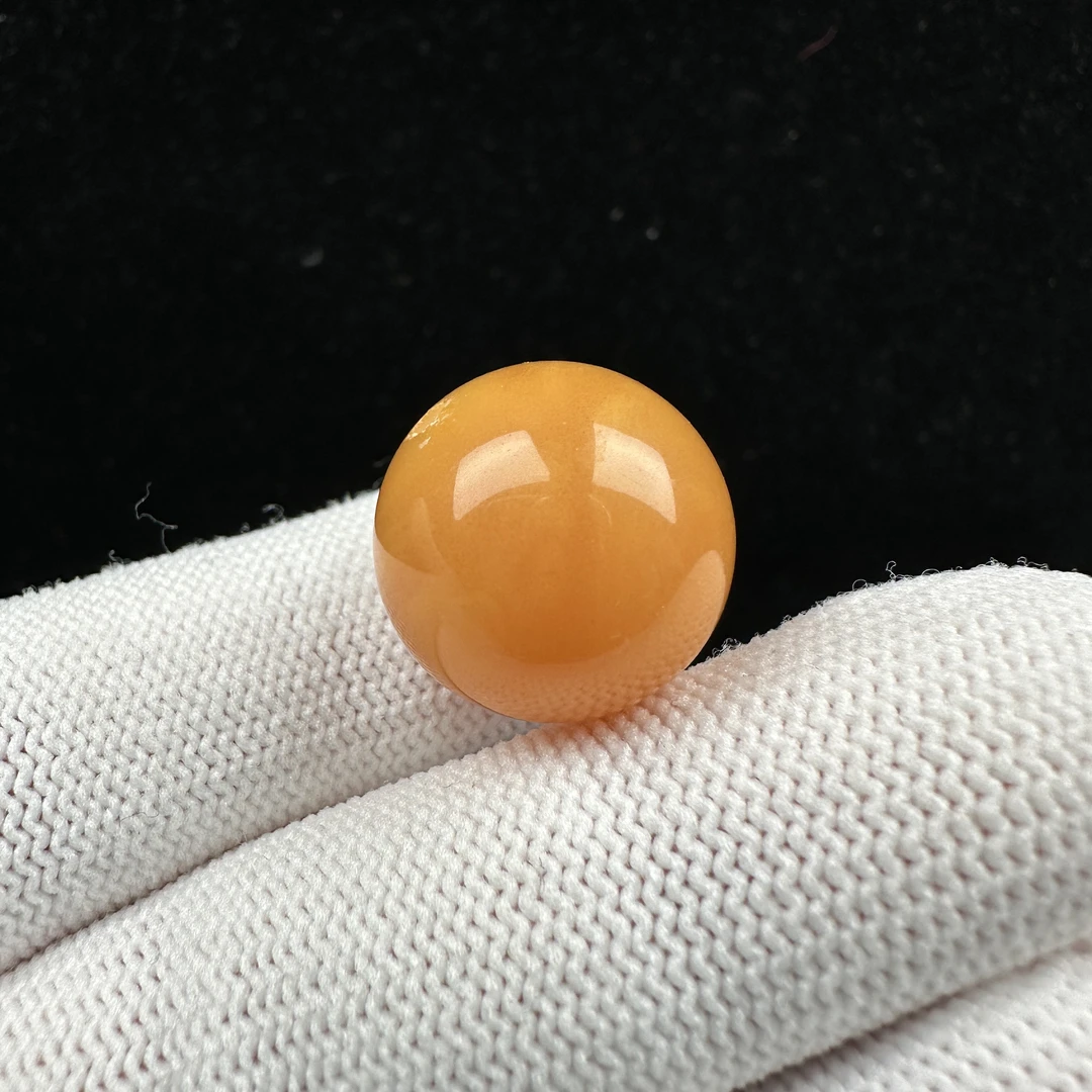 A1168天然蜜蜡 鸡油红单珠 16.3mm 2.4克支持复检假一罚四