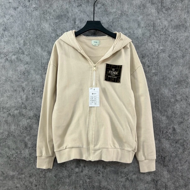 95新 FENDI/芬迪 芬迪浅卡其色卫衣外套