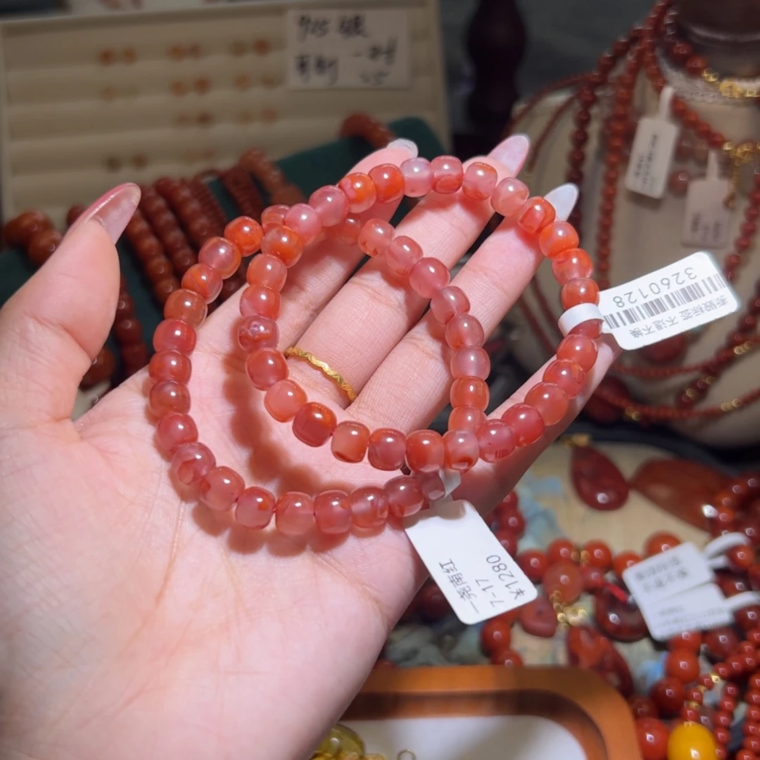 南红玛瑙未镶嵌手链7mm