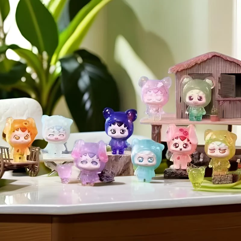 帽兜花语彩透三代盲盒透光潮玩手办