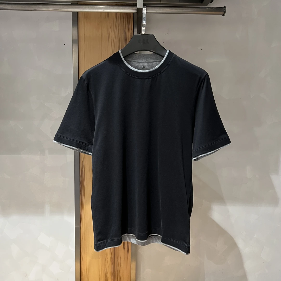 未使用 Brunello Cucinelli/布鲁内洛·库奇内利 BC 圆领短袖男士