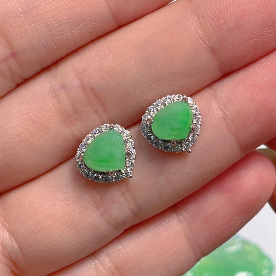 翡翠银S925镶嵌吊坠(不含链)