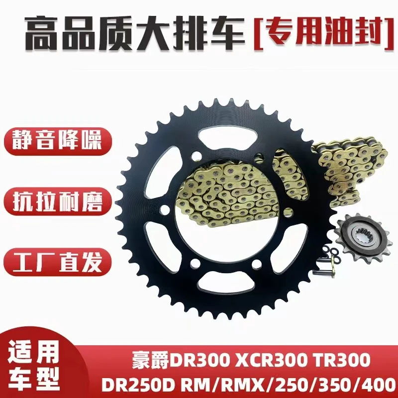 适用豪爵DR300/250/400 XCR300 TR300攀山虎大链盘油封链条套链