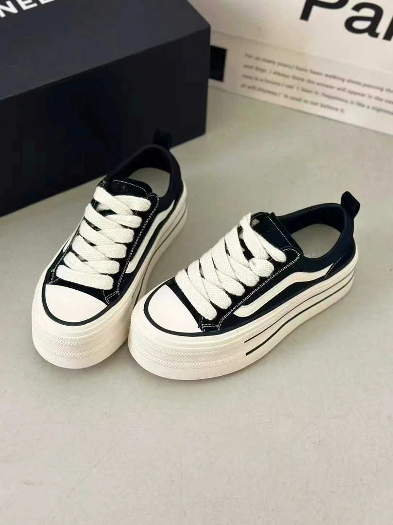 溶解鞋鞋子女鞋小白鞋小个子帆布鞋夏季百搭系带秋季运动风