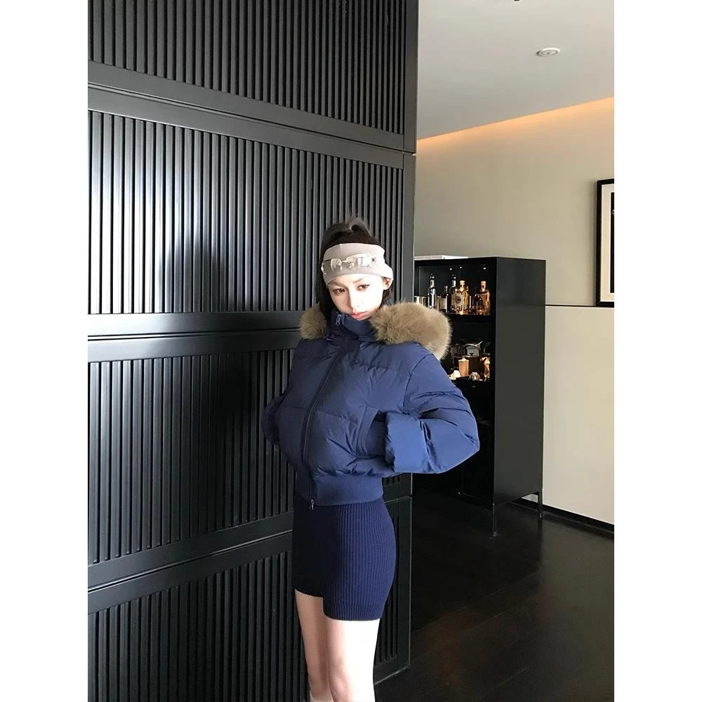 【KOWANG专属】冬季大毛领连帽短款服女秋冬2025显瘦保暖面包服棉袄