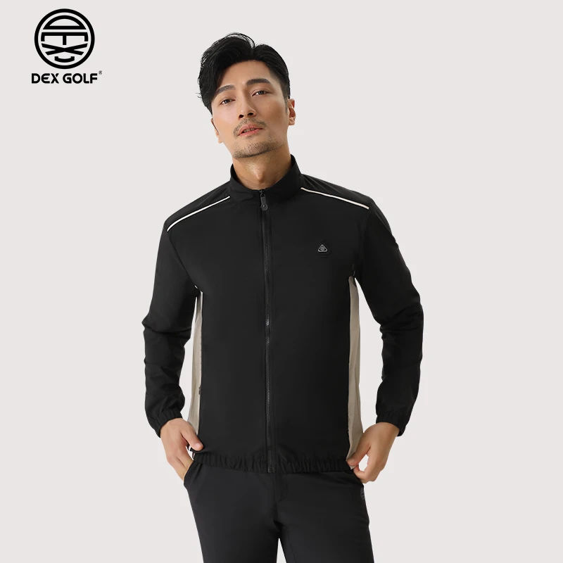 DEXGOLF高尔夫服装男外套秋季7006拼色风衣运动防风薄款休闲外套