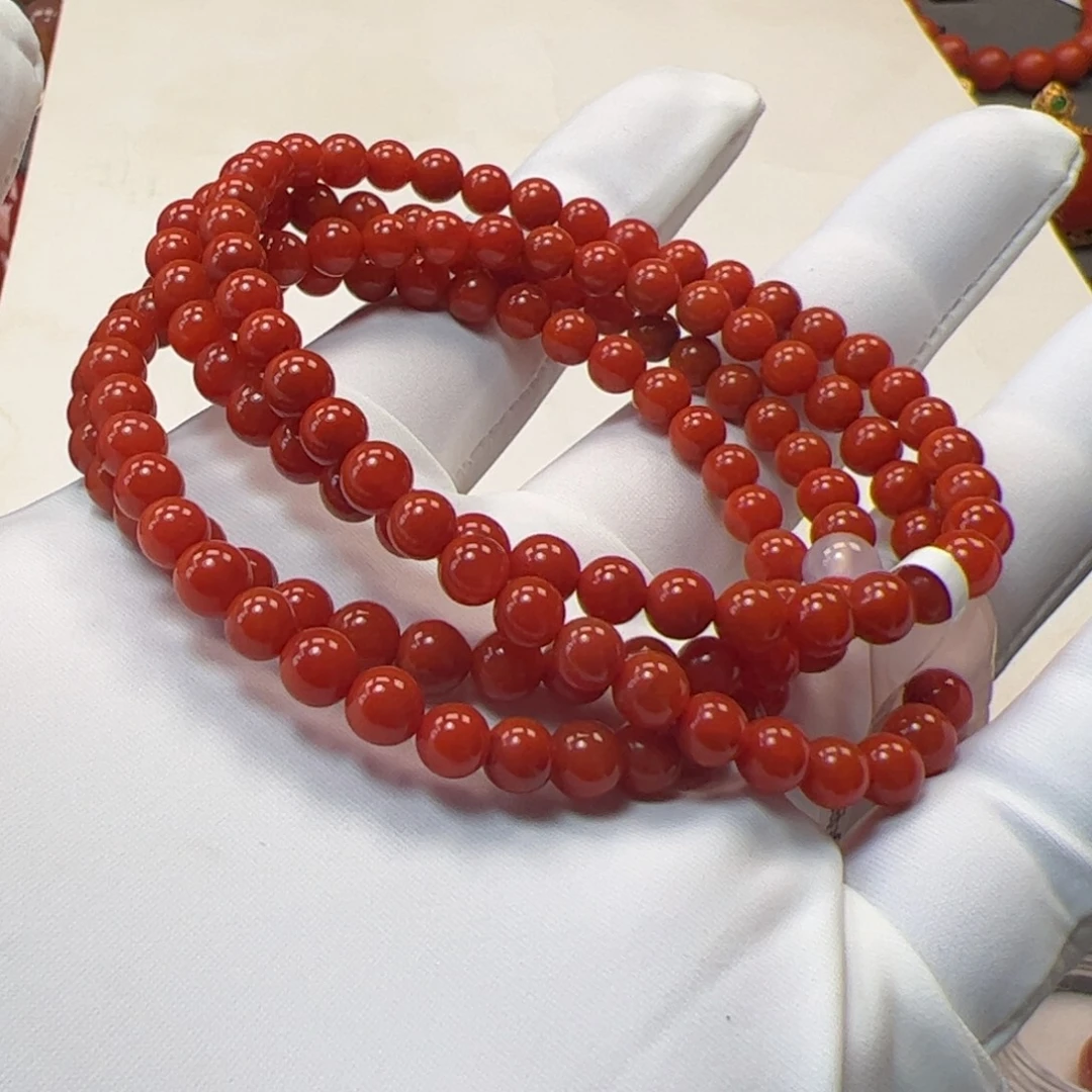 未镶嵌手串南红玛瑙5mm原矿精品佛珠
