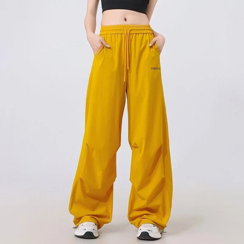 2025新品夏季薄款广场曳步舞服装弯刀宽松哈伦闪兵裤休闲运动裤子