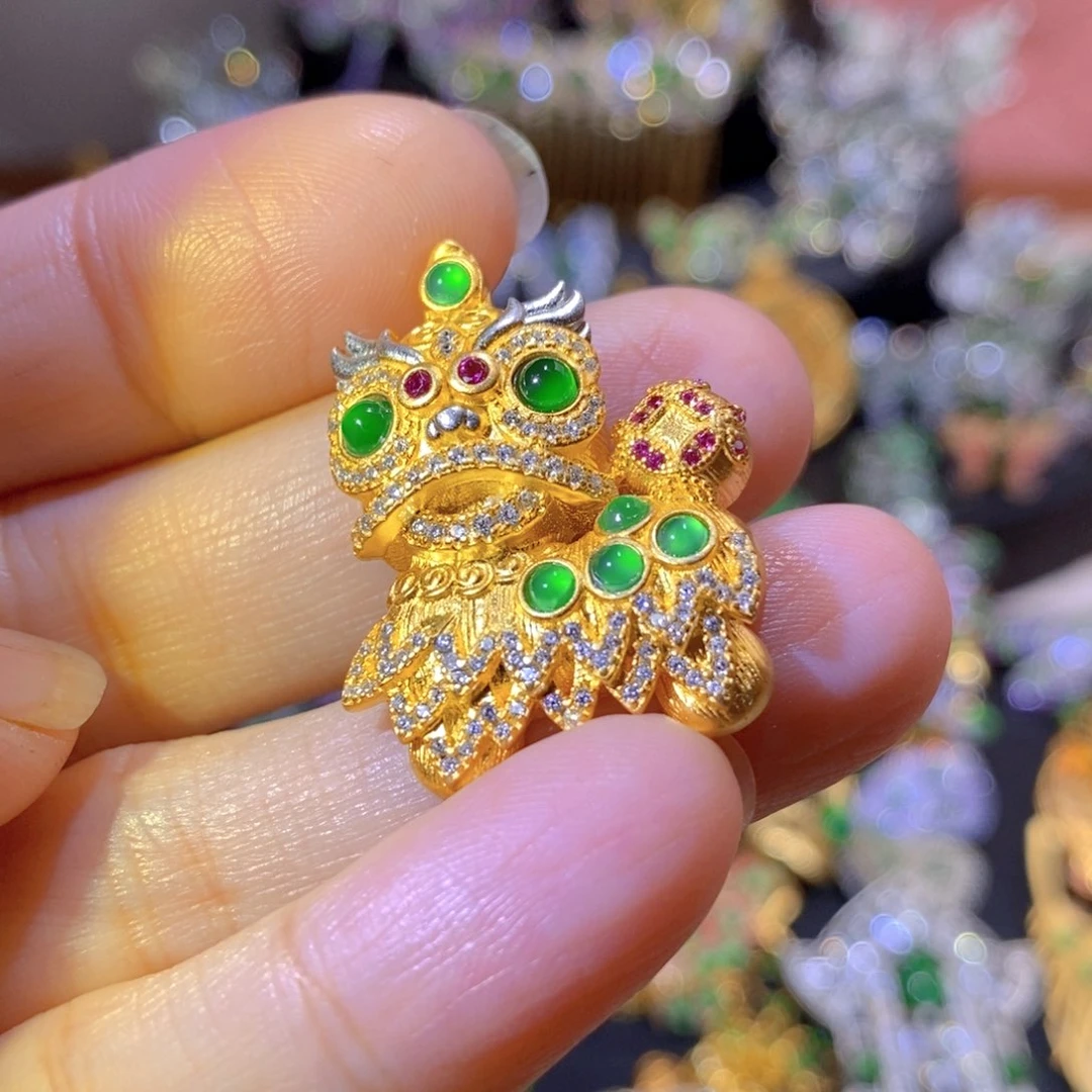 吊坠(不含链)银S925镶嵌翡翠