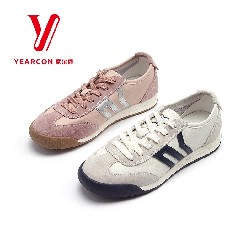 意尔康真皮阿甘德训鞋女潮2025新款反绒皮户外运动休闲鞋07734Y