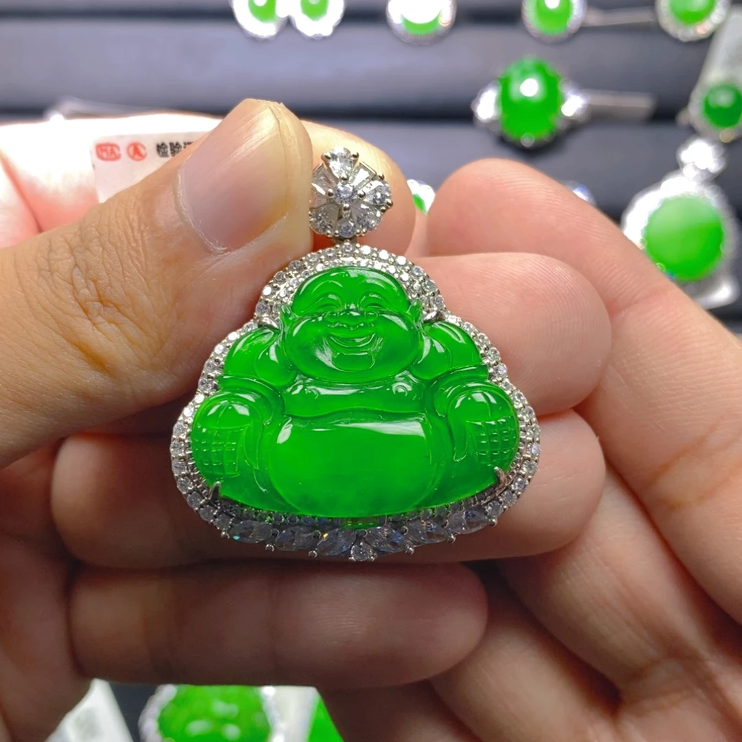 翡翠银S925镶嵌颈饰