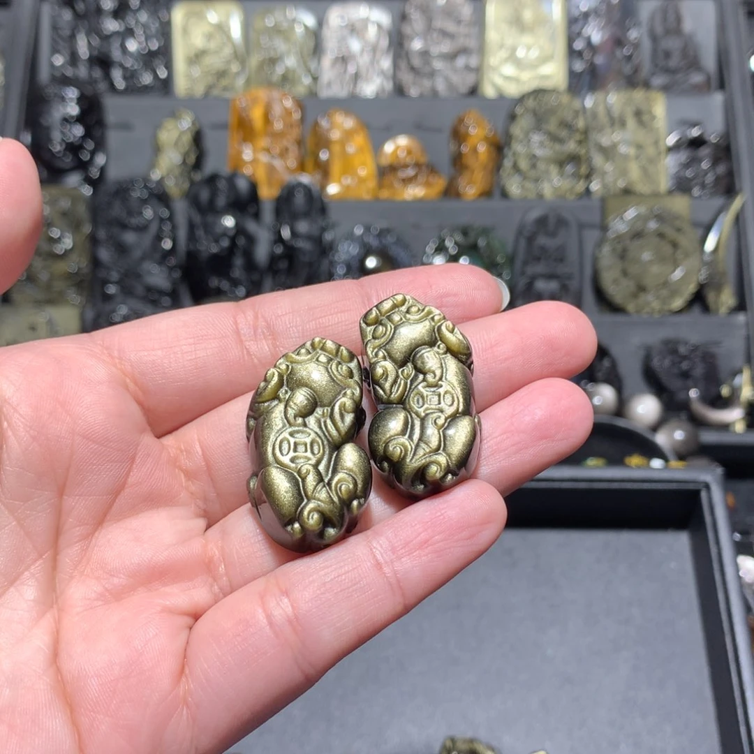 黑曜岩吊坠(不含链)未镶嵌无**柳