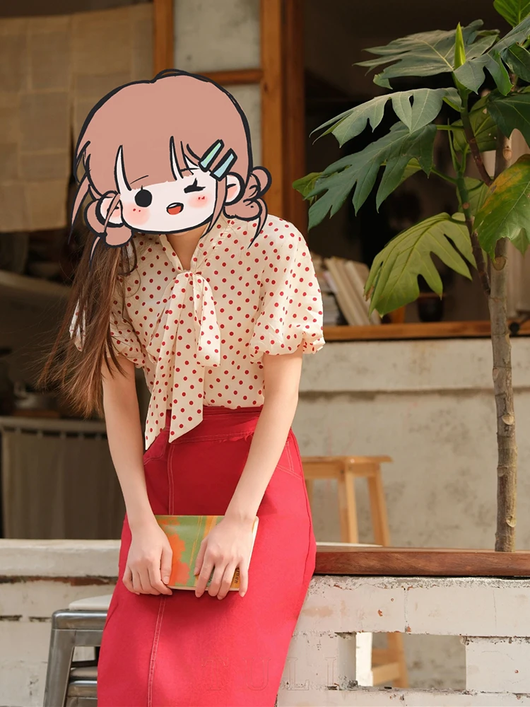 小个子衬衫连衣裙子夏季2025新款女装高级感穿搭两件套装红色长裙