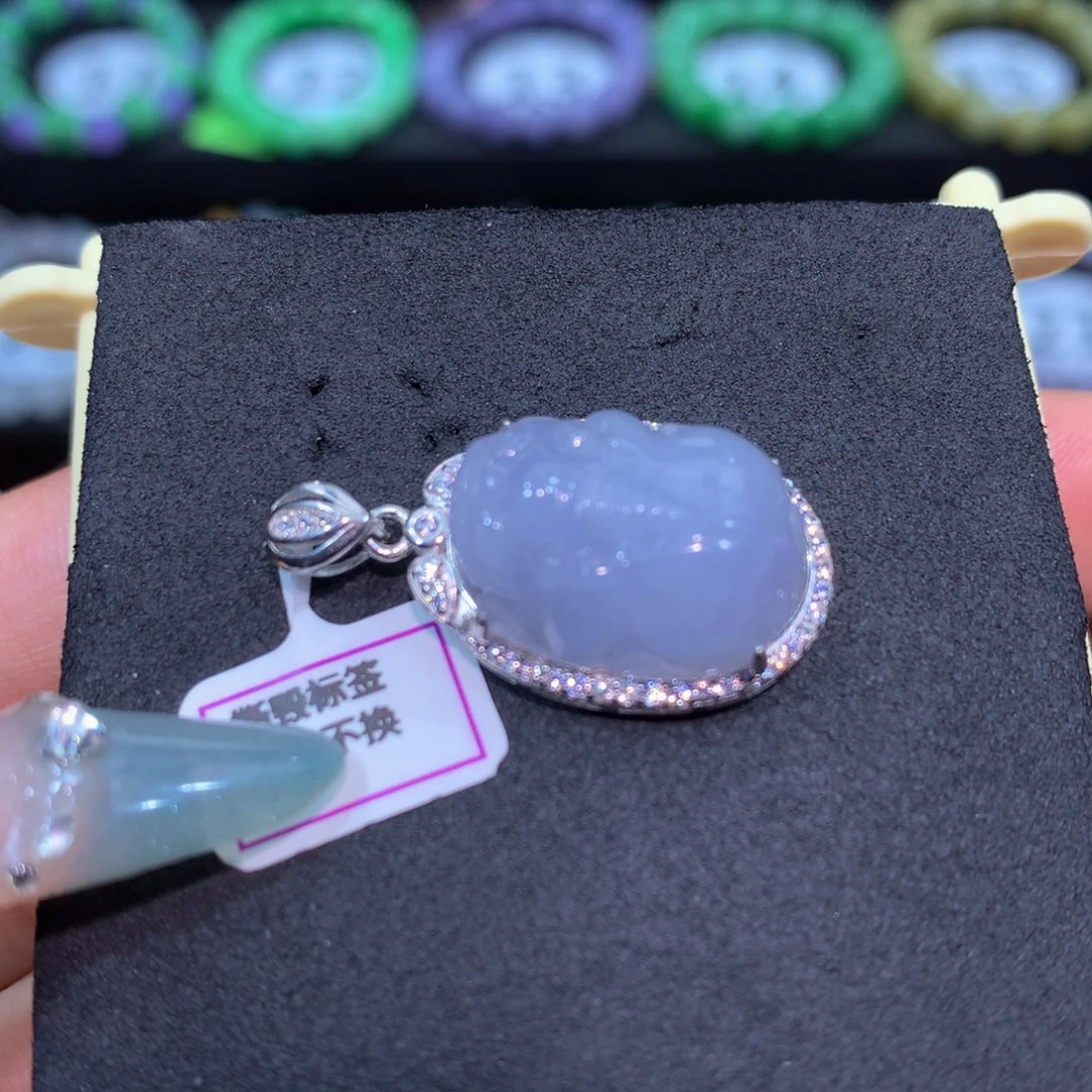 翡翠银S925镶嵌颈饰翡翠