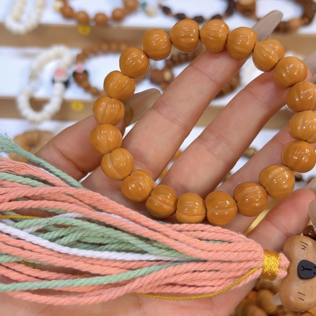 没***面星月菩提手串屁桃➕粉流苏