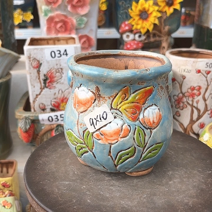 紫砂花盆粗陶材质多肉花盆