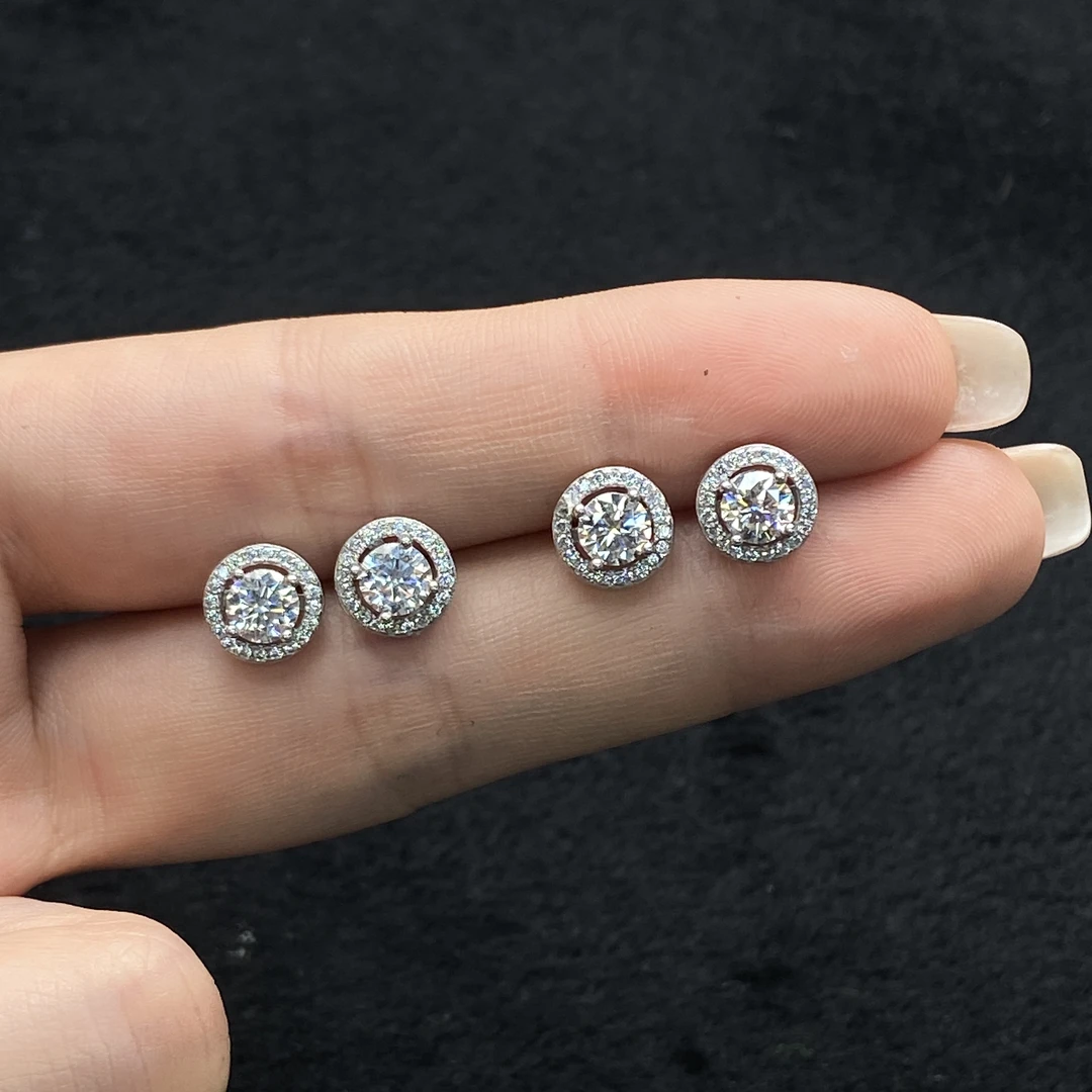 925银莫桑石银制品 【星浩好物】莫桑耳钉QT43L160【多样性发一件】