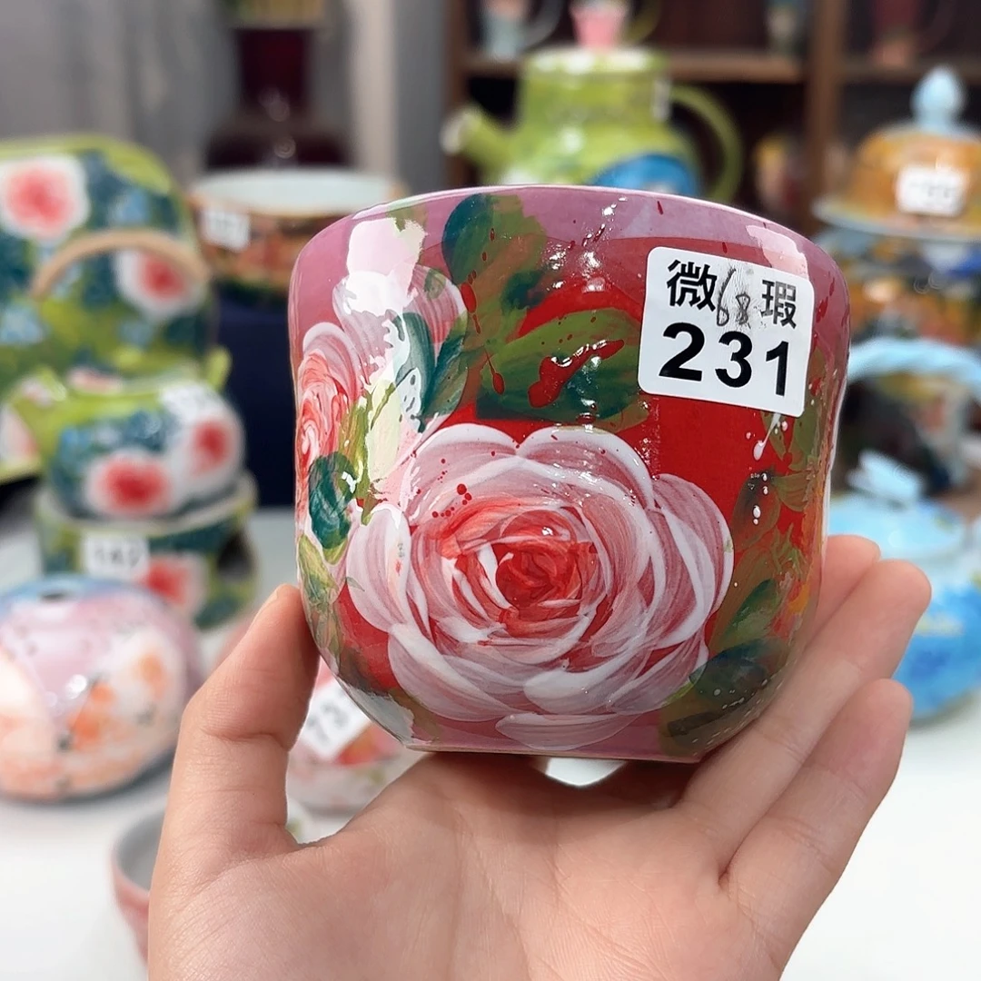景德镇手绘高温釉下彩陶瓷茶具